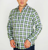 Mens The Original Ben Sherman Walken MA1224M Green Checked Regular Fit Shirt